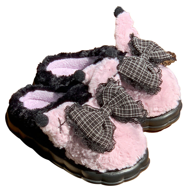 Wholesale Winter Indoor Home Thick Bottom Anti slip Warm Cute Hairy Cotton Winter Slippers